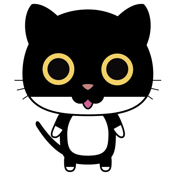SVG Black anthropomorphic cat