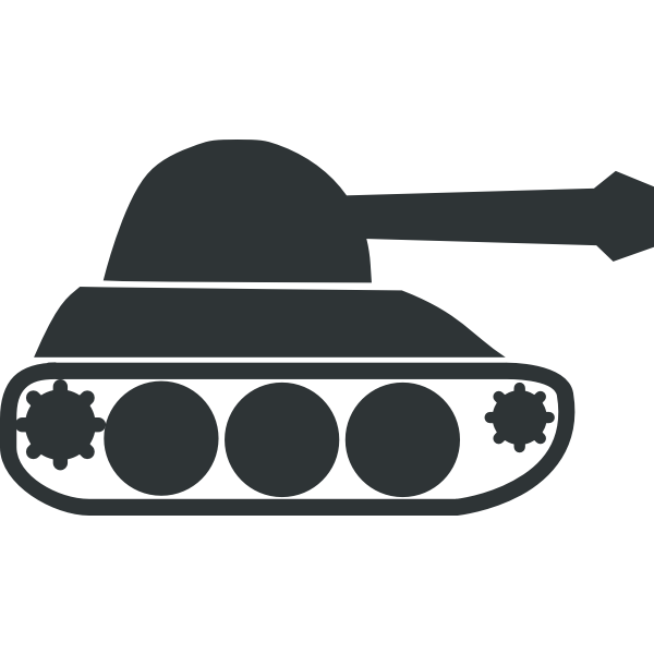 SVG Black army tank vector icon
