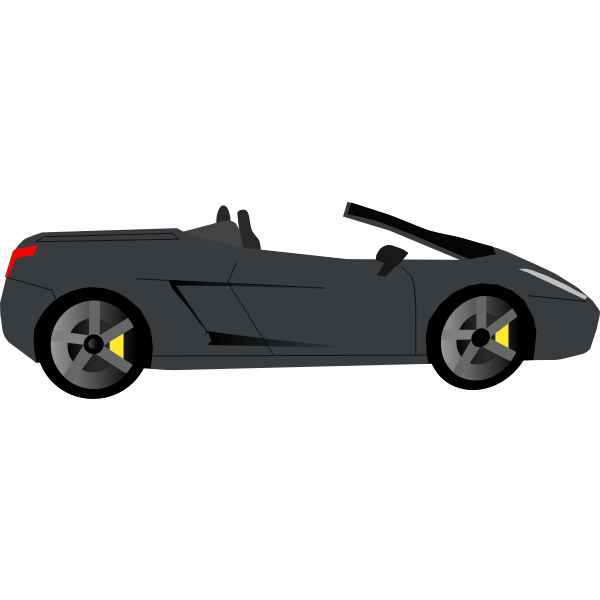 SVG Black cabrio side view vector image