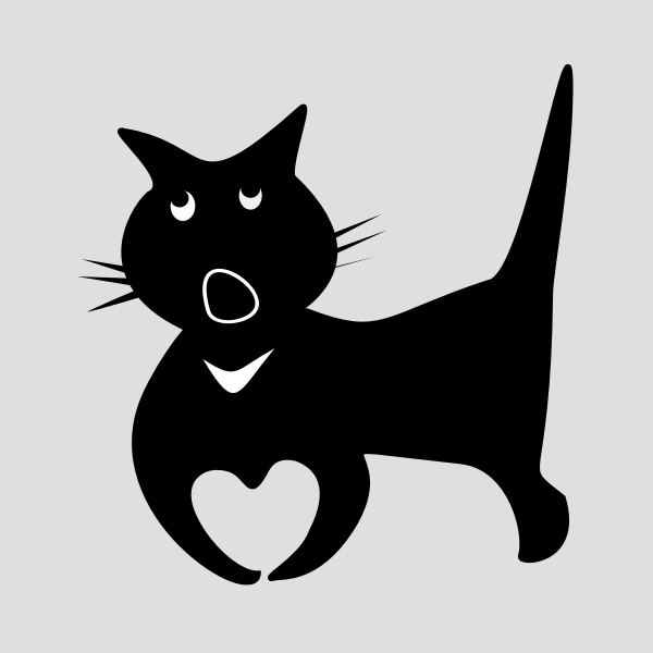 SVG Black cartoon cat