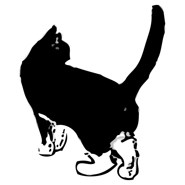 SVG Black cat seen from behind