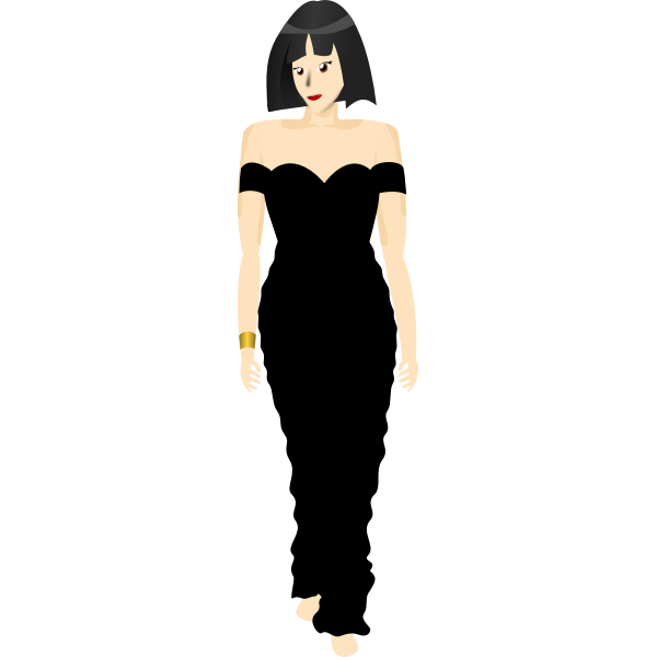 SVG Black dress lady