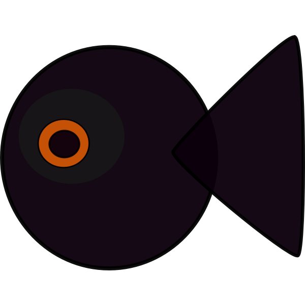 SVG Black fish vector image
