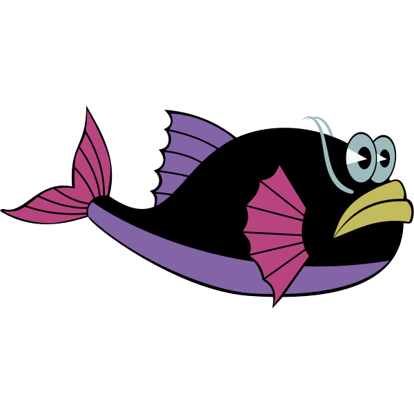 SVG Black fish with mustache vector image