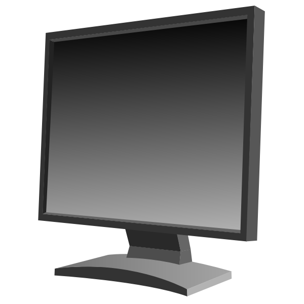 SVG Black flat screen LCD monitor vector image