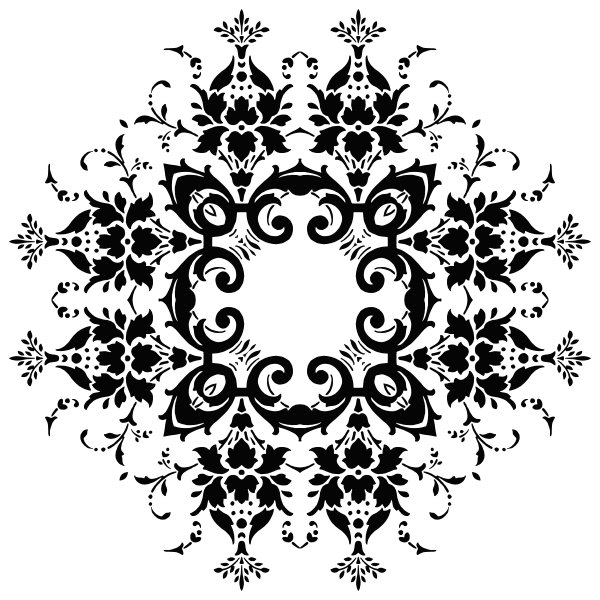 SVG Black flowers in ornament