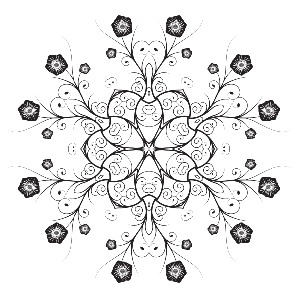 SVG Black flowery lace