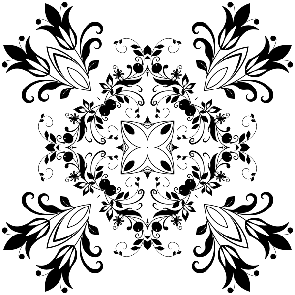 SVG Black flowery motif