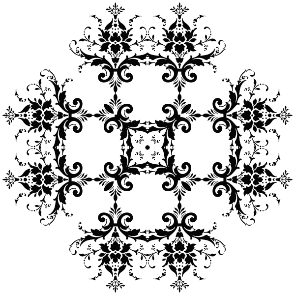 SVG Black flowery vector design