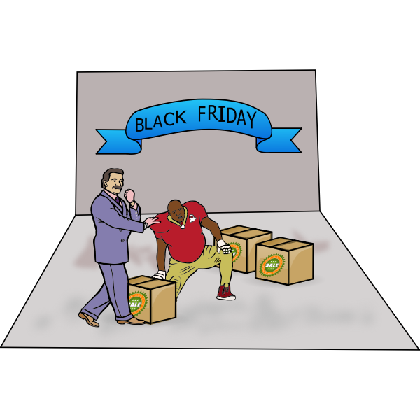SVG Black Friday shoppers vector illustration