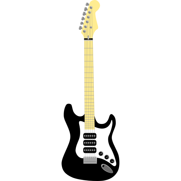 SVG Black guitar vector illustration