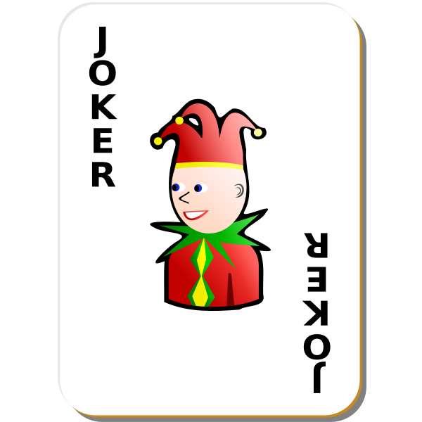 SVG Black Joker playing card vector clip art