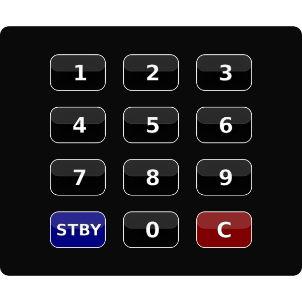 SVG Black keypad vector clip art