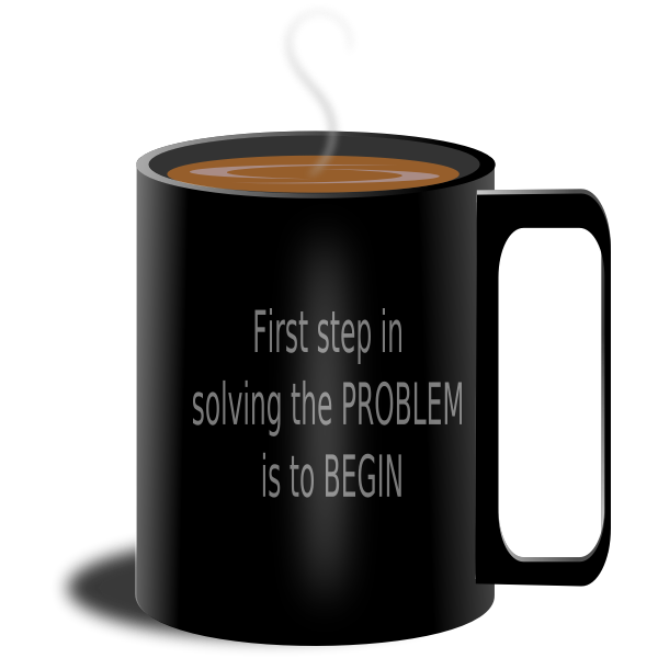 SVG Black mug with text on it