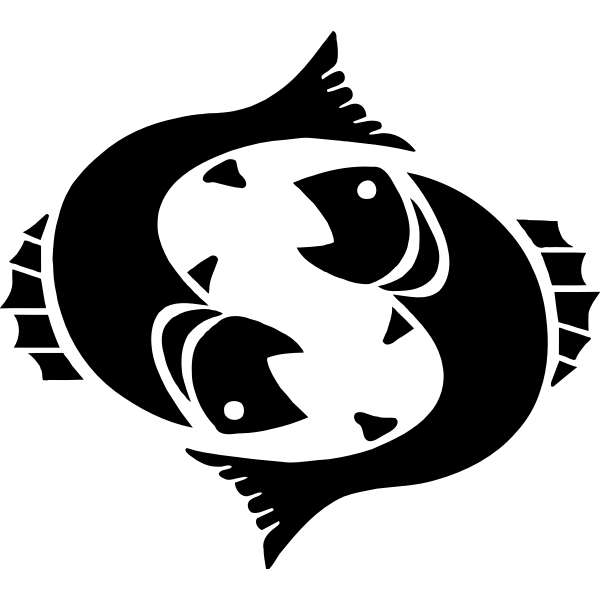 SVG Black Pisces drawing