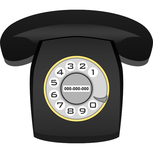 SVG Black rotary phone vector image