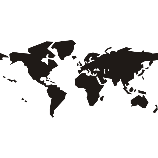 SVG Black silhouette vector clip art of political world ma