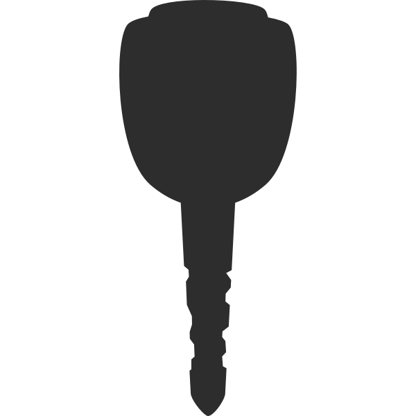 SVG Black silhouette vector image of car door key