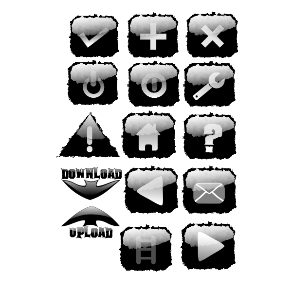 SVG Black torn ed Buttons