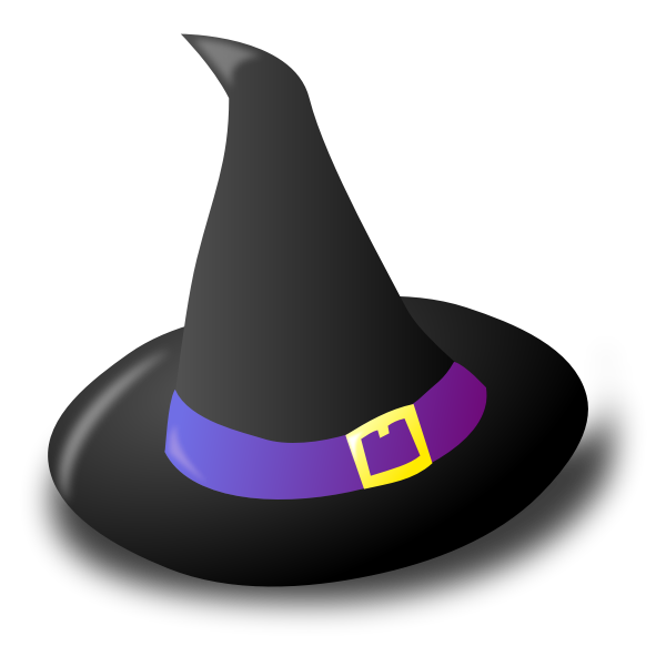 SVG Black witch hat vector graphics