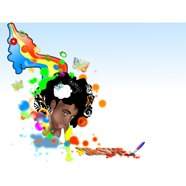 SVG Black-Woman-rainbow