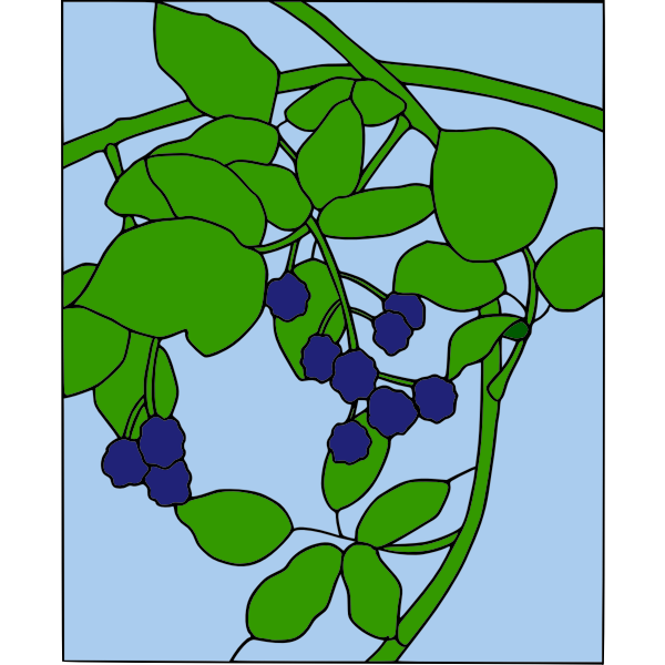 SVG Blackberry branch motif