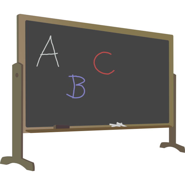 SVG Blackboard with stand and letters vector image