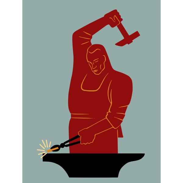SVG Blacksmith with gold vector image
