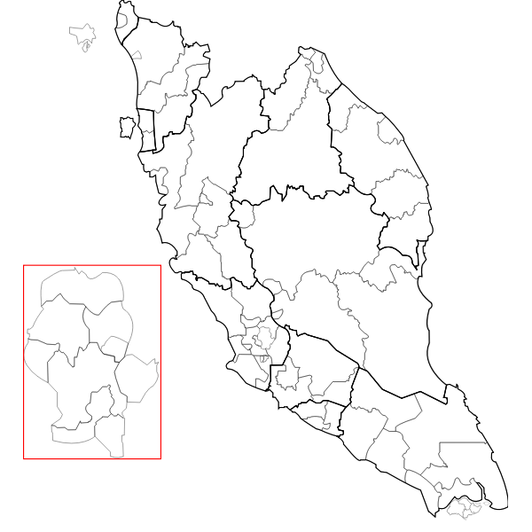 SVG Blank map of Peninsular Malaysia