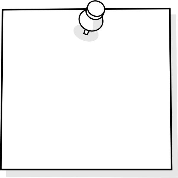 SVG Blank note with thumbtack vector clip art