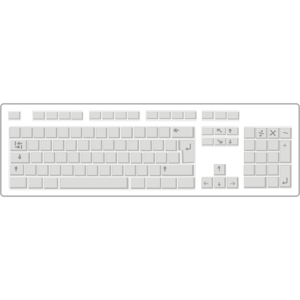 SVG Blank white keyboard vector drawing