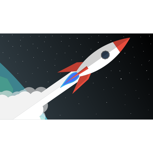 SVG Blasting off into space