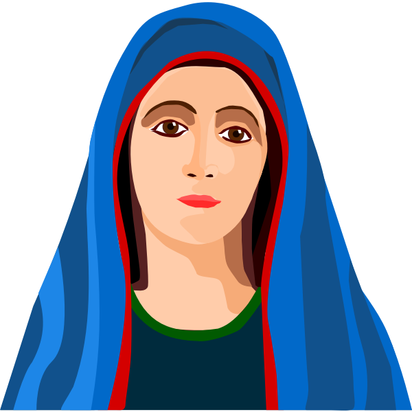 SVG Blessed Virgin Mary portrait vector image