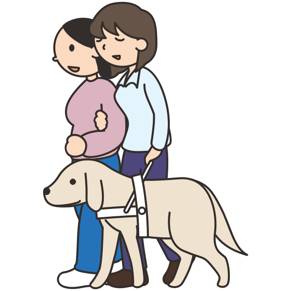 SVG Blind lady with help