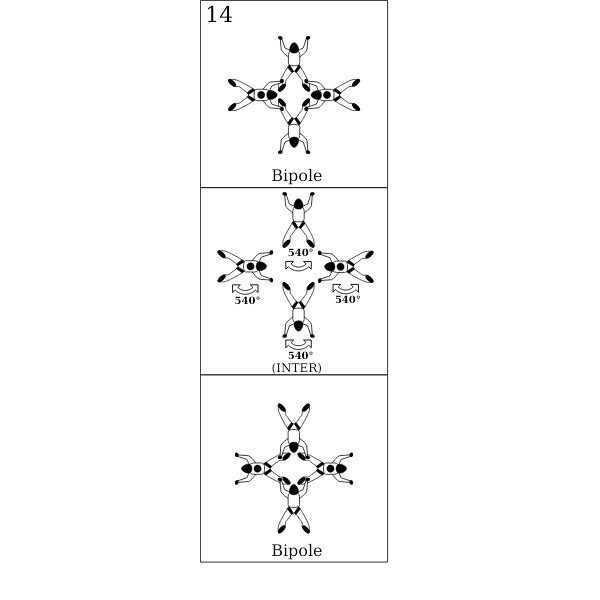 SVG Bloc 14 - Vol relatif  4 Block 14 - Formation Skydiving 4-Way