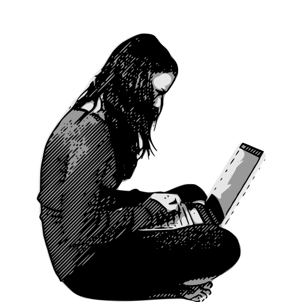 SVG Blogging girl vector image