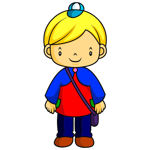 SVG Blond child with bag