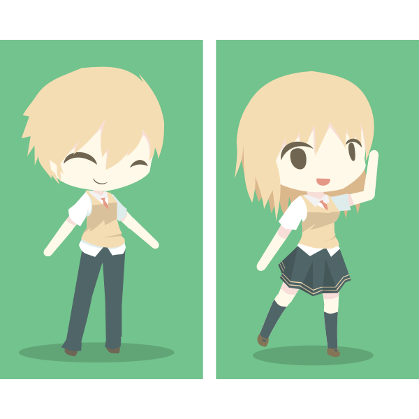 SVG Blond kids dancing