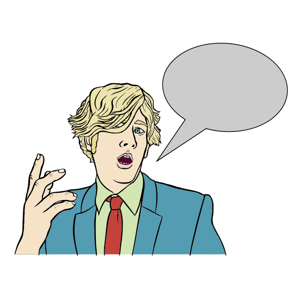 SVG Blond man with speech bubble