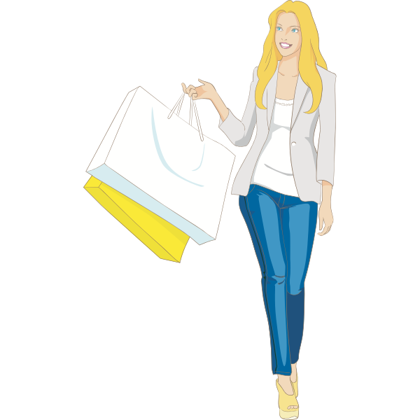 SVG Blond shopping girl