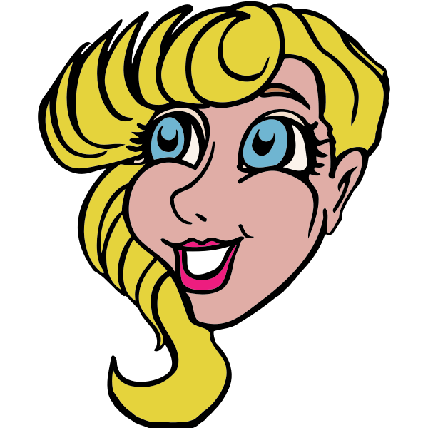 SVG Blond woman smiling vector illustration