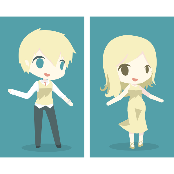 SVG Blonde dancing boy and girl