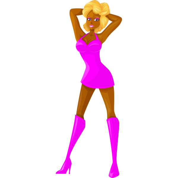 SVG Blonde lady in pink clothes