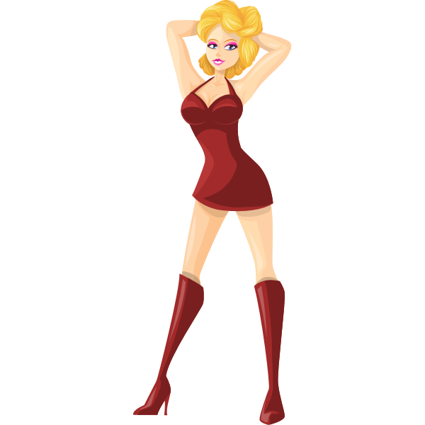 SVG Blonde model in tight clothes