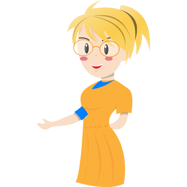 SVG blonde orange dress