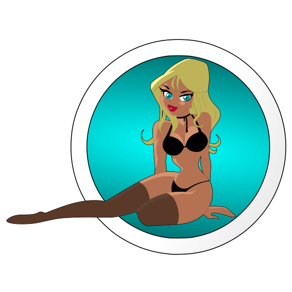SVG Blonde pin-up in circle