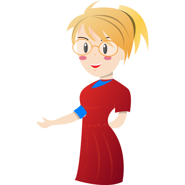SVG Blonde red dress