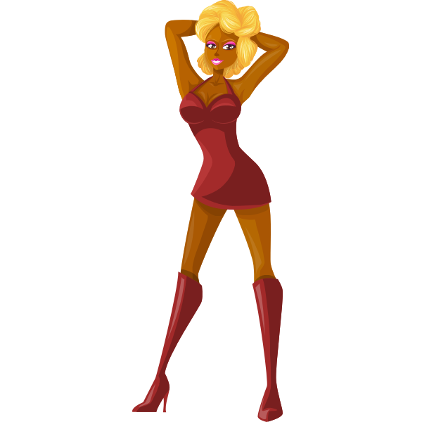 SVG Blonde with red clothes