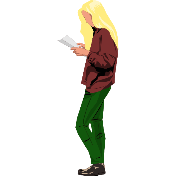 SVG Blonde woman reading