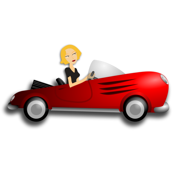 SVG Blondie girl driving coupe vector image
